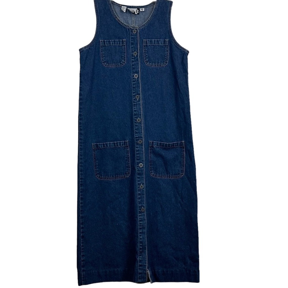 Vintage Sydni Jordan Rigid Denim Button Front Jumper Size S